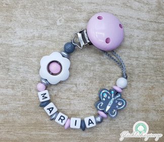 Schnullerkette mit Namen Junge Mädchen Fuchs ♥ Fuchs Igel ♥ Babygeschenk Geburt 