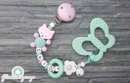 Personalisierte Schnullerkette Beißkette Baby Beißring